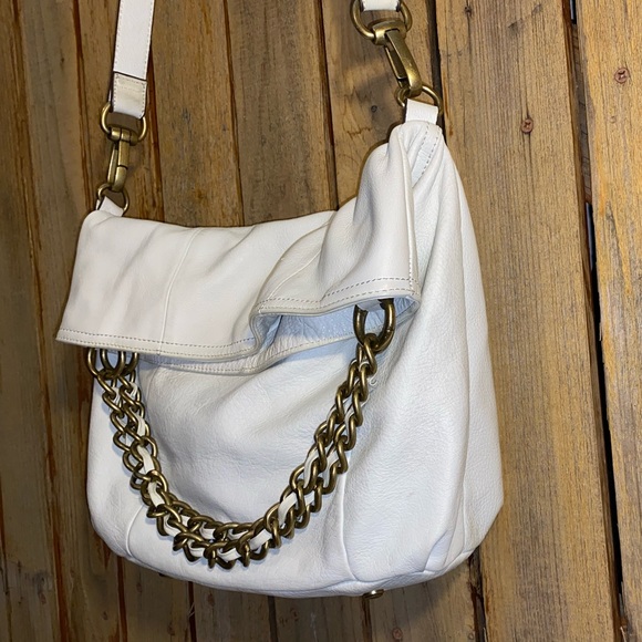 B Makowsky White Leather Shoulder Bag - Picture 5 of 12